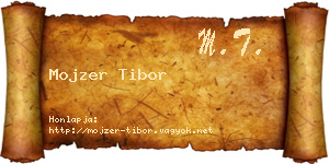 Mojzer Tibor névjegykártya